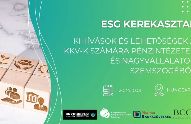 ESG kerekasztal – Kihívások és lehetőségek a kkv-k számára pénzintézetek és nagyvállalatok szemszögéből